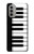 S3078 Noir et blanc Clavier de piano Etui Coque Housse pour Motorola Moto G51 5G