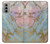 S3717 Imprimé graphique en marbre bleu pastel or rose Etui Coque Housse pour Motorola Moto G51 5G