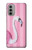 S3805 Flamant Rose Pastel Etui Coque Housse pour Motorola Moto G51 5G