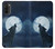 S3693 Pleine lune du loup blanc sinistre Etui Coque Housse pour Motorola Moto G71 5G