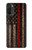 S3804 Graphique de drapeau de ligne rouge en métal de pompier Etui Coque Housse pour Motorola Moto G71 5G