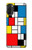S3814 Composition de dessin au trait Piet Mondrian Etui Coque Housse pour Motorola Moto G71 5G