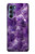 S3713 Graphique violet améthyste à quartz imprimé Etui Coque Housse pour Motorola Edge S30