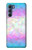 S3747 Polygone de drapeau trans Etui Coque Housse pour Motorola Edge S30