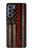 S3804 Graphique de drapeau de ligne rouge en métal de pompier Etui Coque Housse pour Motorola Edge S30