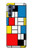 S3814 Composition de dessin au trait Piet Mondrian Etui Coque Housse pour Motorola Edge S30