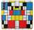 S3814 Composition de dessin au trait Piet Mondrian Etui Coque Housse pour Motorola Edge S30