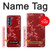 S3817 Motif de fleurs de cerisier floral rouge Etui Coque Housse pour Motorola Edge S30