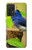 S3839 Oiseau bleu du bonheur Oiseau bleu Etui Coque Housse pour Samsung Galaxy A72, Galaxy A72 5G