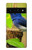 S3839 Oiseau bleu du bonheur Oiseau bleu Etui Coque Housse pour Google Pixel 6 Pro