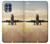 S3837 Avion Décollage Sunrise Etui Coque Housse pour Motorola Edge S