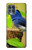 S3839 Oiseau bleu du bonheur Oiseau bleu Etui Coque Housse pour Motorola Edge S