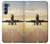 S3837 Avion Décollage Sunrise Etui Coque Housse pour Motorola Edge S30