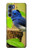 S3839 Oiseau bleu du bonheur Oiseau bleu Etui Coque Housse pour Motorola Edge S30