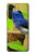 S3839 Oiseau bleu du bonheur Oiseau bleu Etui Coque Housse pour Motorola Edge