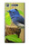 S3839 Oiseau bleu du bonheur Oiseau bleu Etui Coque Housse pour Sony Xperia XZ1