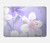 S2361 Fleurs blanches Violet Etui Coque Housse pour MacBook Pro 14 M1,M2,M3 (2021,2023) - A2442, A2779, A2992, A2918