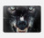 S2823 Noir Loup Bleu Yeux Visage Etui Coque Housse pour MacBook Pro 14 M1,M2,M3 (2021,2023) - A2442, A2779, A2992, A2918