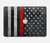 S3687 Drapeau américain de pompier mince ligne rouge Etui Coque Housse pour MacBook Pro 14 M1,M2,M3 (2021,2023) - A2442, A2779, A2992, A2918