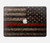 S3804 Graphique de drapeau de ligne rouge en métal de pompier Etui Coque Housse pour MacBook Pro 16 M1,M2 (2021,2023) - A2485, A2780