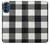 S2842 Noir et blanc Buffle motif de vérification Etui Coque Housse pour Motorola Moto G41