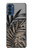 S3692 Feuilles de palmier gris noir Etui Coque Housse pour Motorola Moto G41