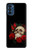 S3753 Roses de crâne gothique sombre Etui Coque Housse pour Motorola Moto G41