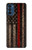 S3804 Graphique de drapeau de ligne rouge en métal de pompier Etui Coque Housse pour Motorola Moto G41