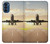 S3837 Avion Décollage Sunrise Etui Coque Housse pour Motorola Moto G41