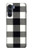 S2842 Noir et blanc Buffle motif de vérification Etui Coque Housse pour Motorola Moto G200 5G