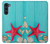 S3428 Aqua Bois Coquille d'étoile de mer Etui Coque Housse pour Motorola Moto G200 5G