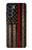 S3804 Graphique de drapeau de ligne rouge en métal de pompier Etui Coque Housse pour Motorola Moto G200 5G