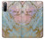 S3717 Imprimé graphique en marbre bleu pastel or rose Etui Coque Housse pour Sony Xperia 10 III Lite