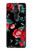 S3112 Motif floral Rose Noir Etui Coque Housse pour Sony Xperia Pro-I