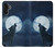 S3693 Pleine lune du loup blanc sinistre Etui Coque Housse pour Samsung Galaxy A13 4G
