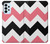 S1849 Rose Noir Chevron Zigzag Etui Coque Housse pour Samsung Galaxy A23
