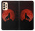 S2955 Loup Hurlant Rouge Lune Etui Coque Housse pour Samsung Galaxy A33 5G