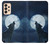 S3693 Pleine lune du loup blanc sinistre Etui Coque Housse pour Samsung Galaxy A33 5G