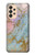 S3717 Imprimé graphique en marbre bleu pastel or rose Etui Coque Housse pour Samsung Galaxy A33 5G