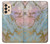 S3717 Imprimé graphique en marbre bleu pastel or rose Etui Coque Housse pour Samsung Galaxy A33 5G
