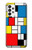 S3814 Composition de dessin au trait Piet Mondrian Etui Coque Housse pour Samsung Galaxy A73 5G