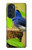 S3839 Oiseau bleu du bonheur Oiseau bleu Etui Coque Housse pour Motorola Edge 30 Pro