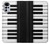 S3078 Noir et blanc Clavier de piano Etui Coque Housse pour Motorola Moto G22