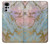 S3717 Imprimé graphique en marbre bleu pastel or rose Etui Coque Housse pour Motorola Moto G22