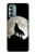 S1981 Loup hurlant à la lune Etui Coque Housse pour Motorola Moto G Stylus 5G (2022)