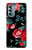 S3112 Motif floral Rose Noir Etui Coque Housse pour Motorola Moto G Stylus 5G (2022)