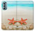 S3212 Coquilles de mer Étoile de mer Plage Etui Coque Housse pour Motorola Moto G Stylus 5G (2022)