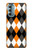 S3421 Noir Orange Blanc Argyle Plaid Etui Coque Housse pour Motorola Moto G Stylus 5G (2022)