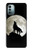 S1981 Loup hurlant à la lune Etui Coque Housse pour Nokia G11, G21