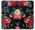 S3112 Motif floral Rose Noir Etui Coque Housse pour Samsung Galaxy M53